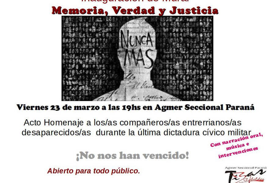 Inauguración Mural  Memoria, Verdad y Justicia.
