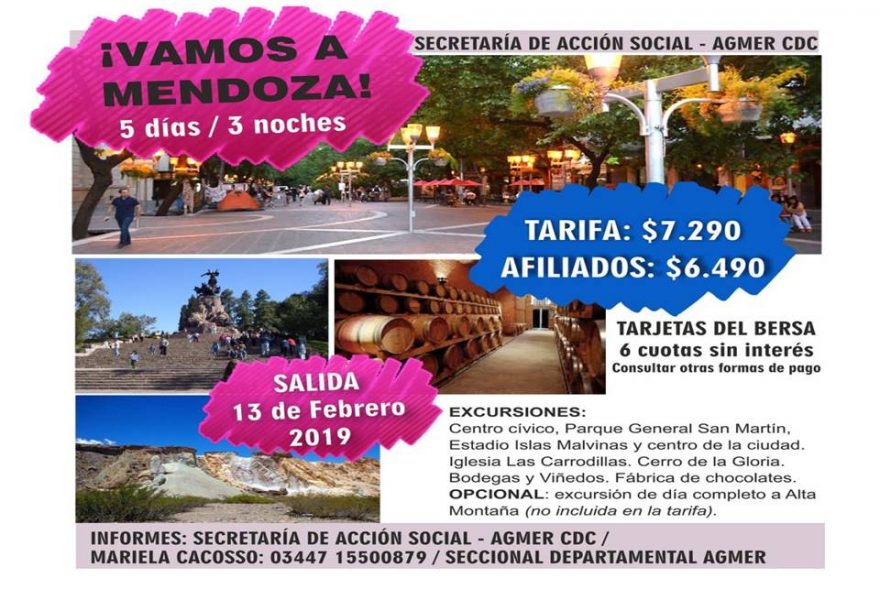 Turismo con AGMER: Mendoza en verano
