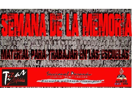 Cuaderno de la Semana de la Memoria, Verdad y Justicia.  Marzo de 2019