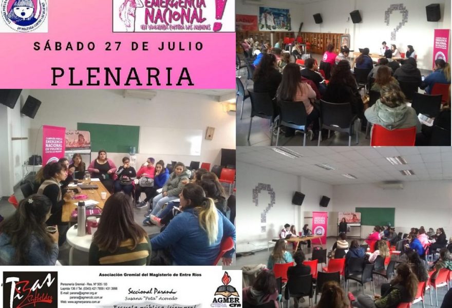 El 27 de julio de 2019, Sesionó, Plenaria provincial por la declaración de emergencia en violencia contra las mujeres.