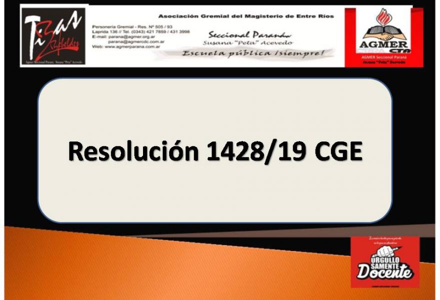 Resolución 1428/19 CGE