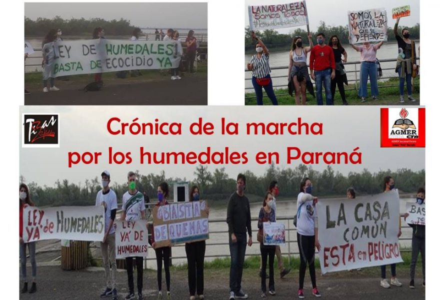 Crónica de la marcha por los humedales en Paraná