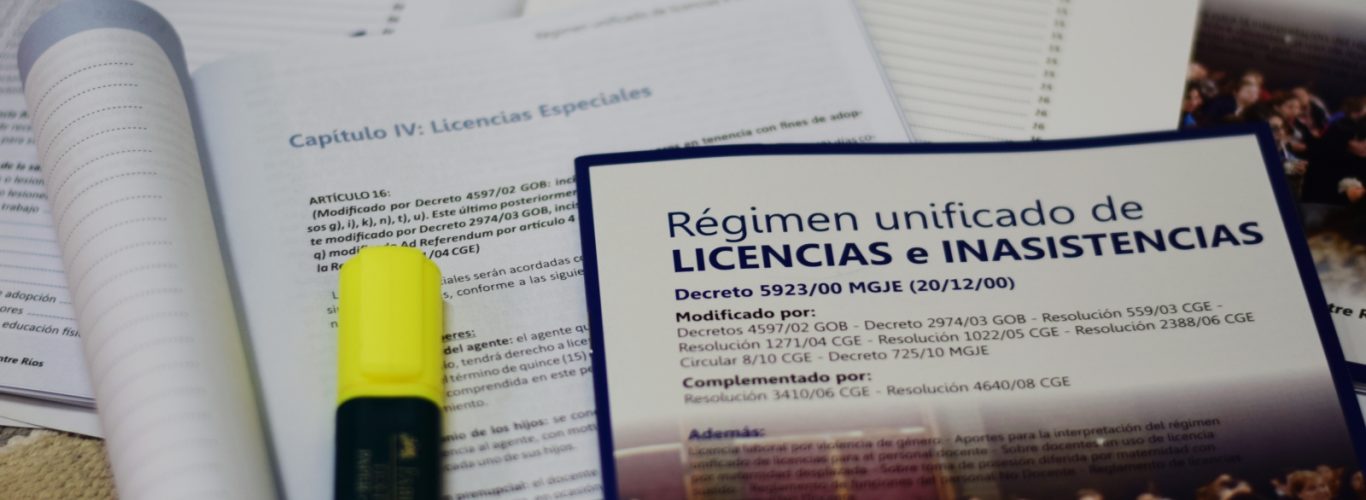 Cuadernillo del Régimen de Licencias: nueva versión disponible para los docentes