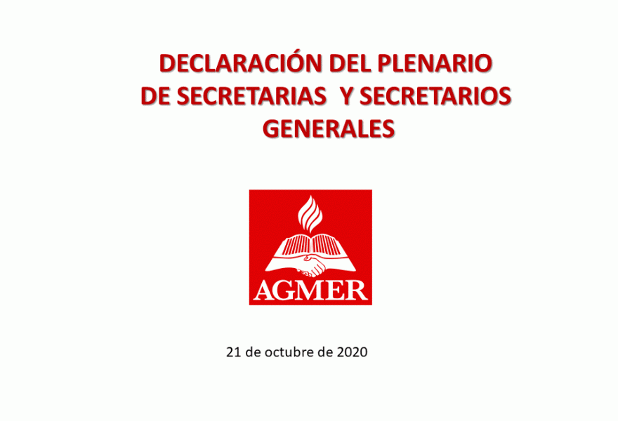 DECLARACIÓN DEL PLENARIO DE SECRETARIAS Y SECRETARIOS GENERALES