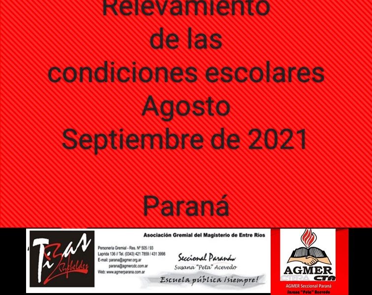 Relevamiento de las condiciones escolares – Agosto/Septiembre de 2021 Paraná