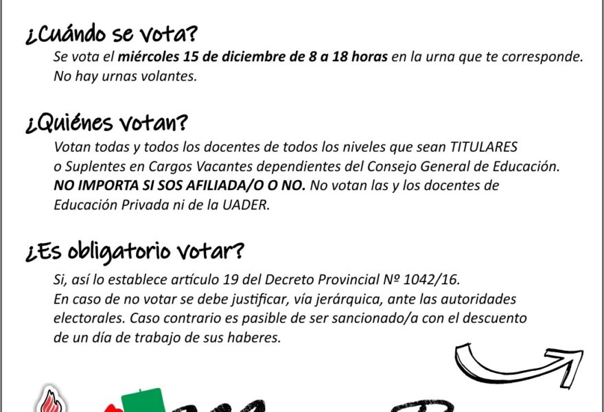 Información útil sobre las elecciones del 15 de diciembre