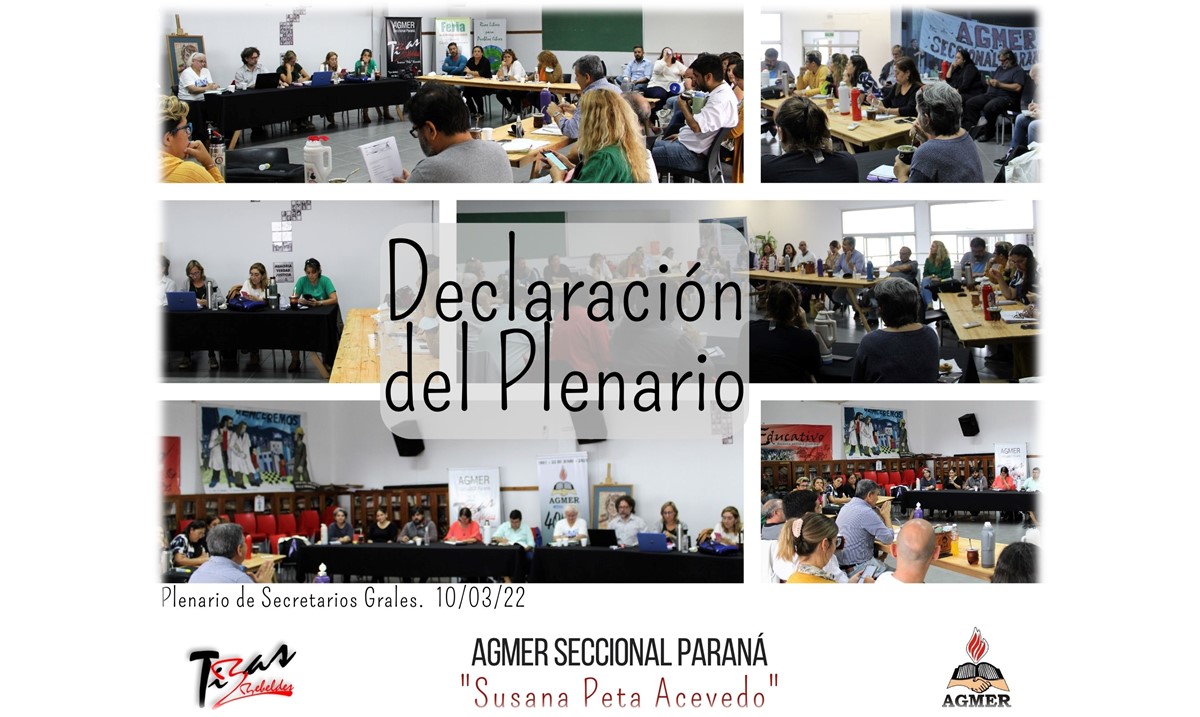 Declaración del Plenario de Secretarios y Secretarias Generales