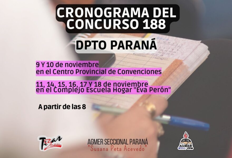 Cronograma del Concurso 188 en Paraná