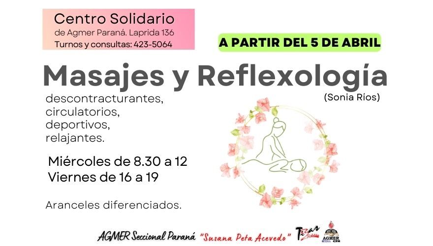 Masajes y Reflexología en el Centro Solidario