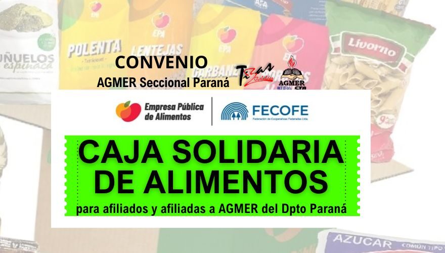 Caja solidaria de alimentos para afiliados y afiliadas del departamento Paraná